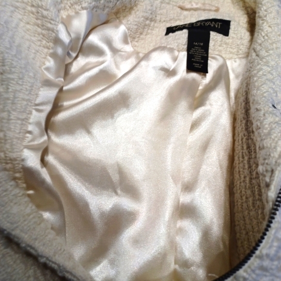 LANE Bryant Wool Blend High Collar Women's Jacket in Cream - Picture 6 of 11